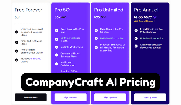 CompanyCraft Pricing