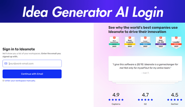 Idea Generator AI Login