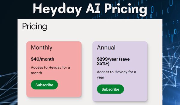 Heyday Pricing