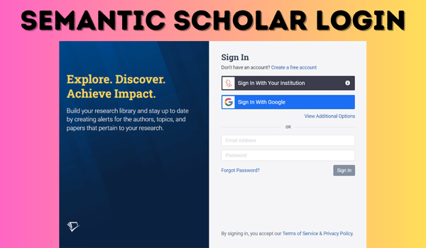 Semantic Scholar Login