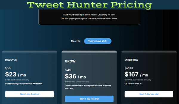 Tweet Hunter Pricing